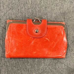 HOBO Orange Leather Clasp Wallet
